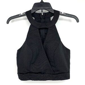 Jodi Kristopher Top lack Cropped Keyhole Halter Sleeveless